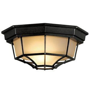 Portfolio Black Outdoor Flush Mount Light NEW